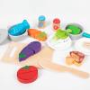 Wooden Play Kitchen Set for Kids, Pretend Play Cooking Toys with Accessories, Preschool Learning Toy, Fine Motor Skills, Birthday Gift for Toddlers- Blue Set B view 3