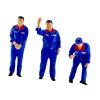 blloocod 3Pcs 1/64 Tiny Gas Station People Figure Resin Architectural Building Characters Human Figurines Simulation for Diorama- Blue view 2