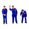 blloocod 3Pcs 1/64 Tiny Gas Station People Figure Resin Architectural Building Characters Human Figurines Simulation for Diorama- Blue view 3