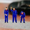 blloocod 3Pcs 1/64 Tiny Gas Station People Figure Resin Architectural Building Characters Human Figurines Simulation for Diorama- Blue view 4