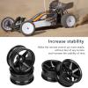 4PCS RC Wheel Hub, Reusable CNC Machining Aluminum Alloy RC Wheel Rims, 1/10 Scale RC Car Accessories with 52mm Diameter for HPI Kyosho HSP (Black) view 3