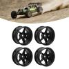 4PCS RC Wheel Hub, Reusable CNC Machining Aluminum Alloy RC Wheel Rims, 1/10 Scale RC Car Accessories with 52mm Diameter for HPI Kyosho HSP (Black) view 4