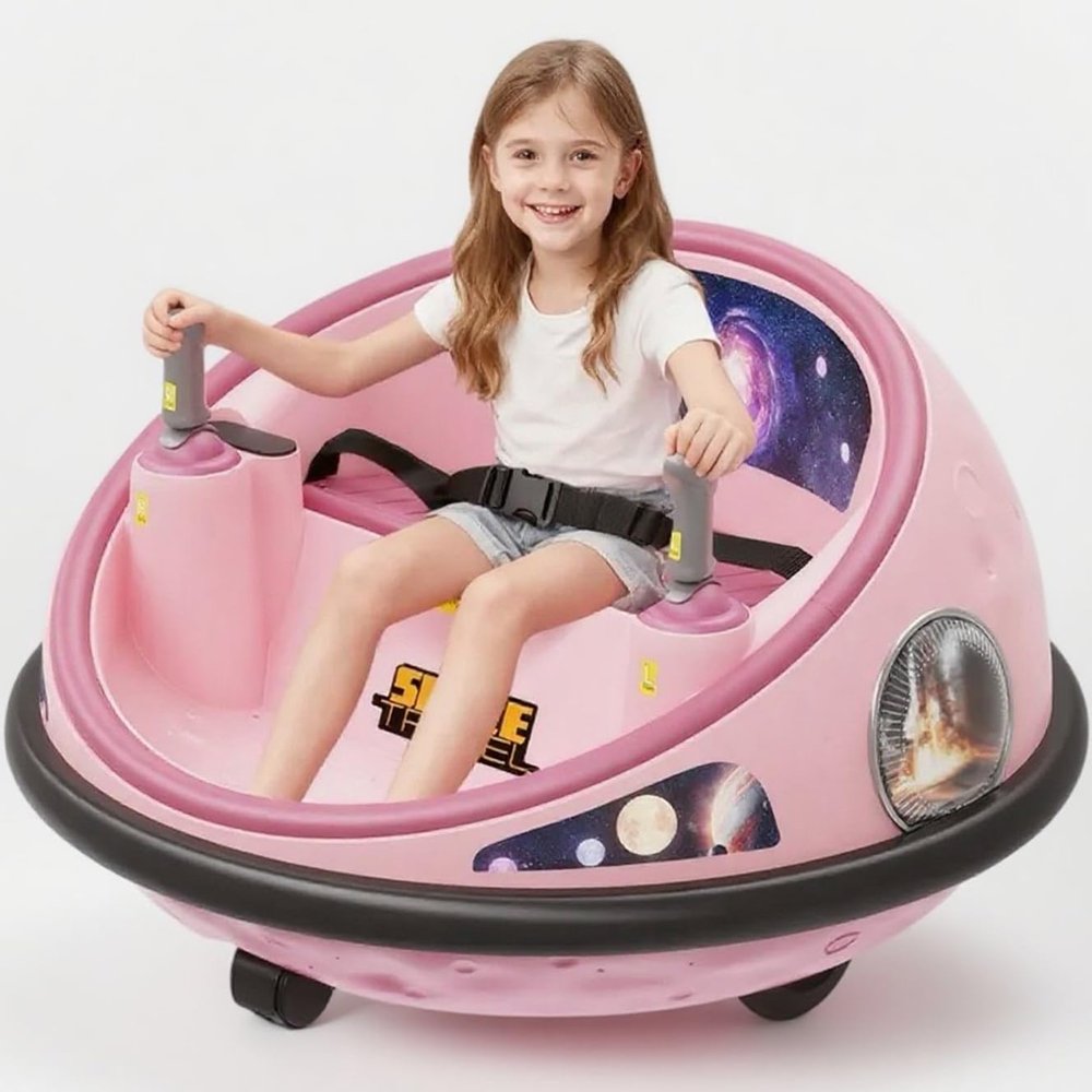 Electric Bumper Car with Remote Control, 360Spinning Ride-on Vehicle, Rechargeable Indoor Outdoor Kid Car with LED Lights & Soft BumperFun Gift