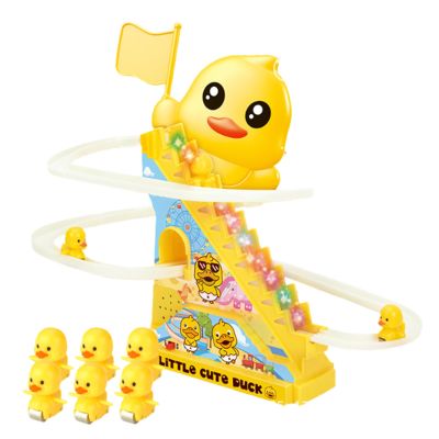 Electric Duck Climbing Stairs, Roller Coaster Slide Toy, 1set, Interactive Duck Game, Ducks Climbing Stairs, Interactive Stair Roller, for Home Nursery, Daycare Center, Kids Playroom