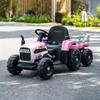 24V Electric Ride On Car with Trailer for Girls, 6-Wheel Farm Tractor Toy, Dual 200W Motors, Remote Control, MP3 Bluetooth, LED Lights, Safe Soft Start, Pink view 1