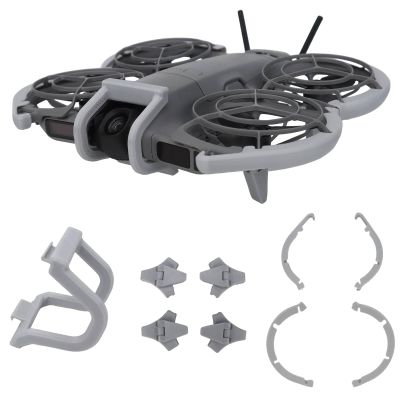 3 in 1 Anti-Collision Protection Accessories Kit for DJI Neo 2, Gimbal Bumper Guard + Propeller Guard Protector + Landing Gear for DJI Neo 2 Drone Protective Cover Accessories (Gray)