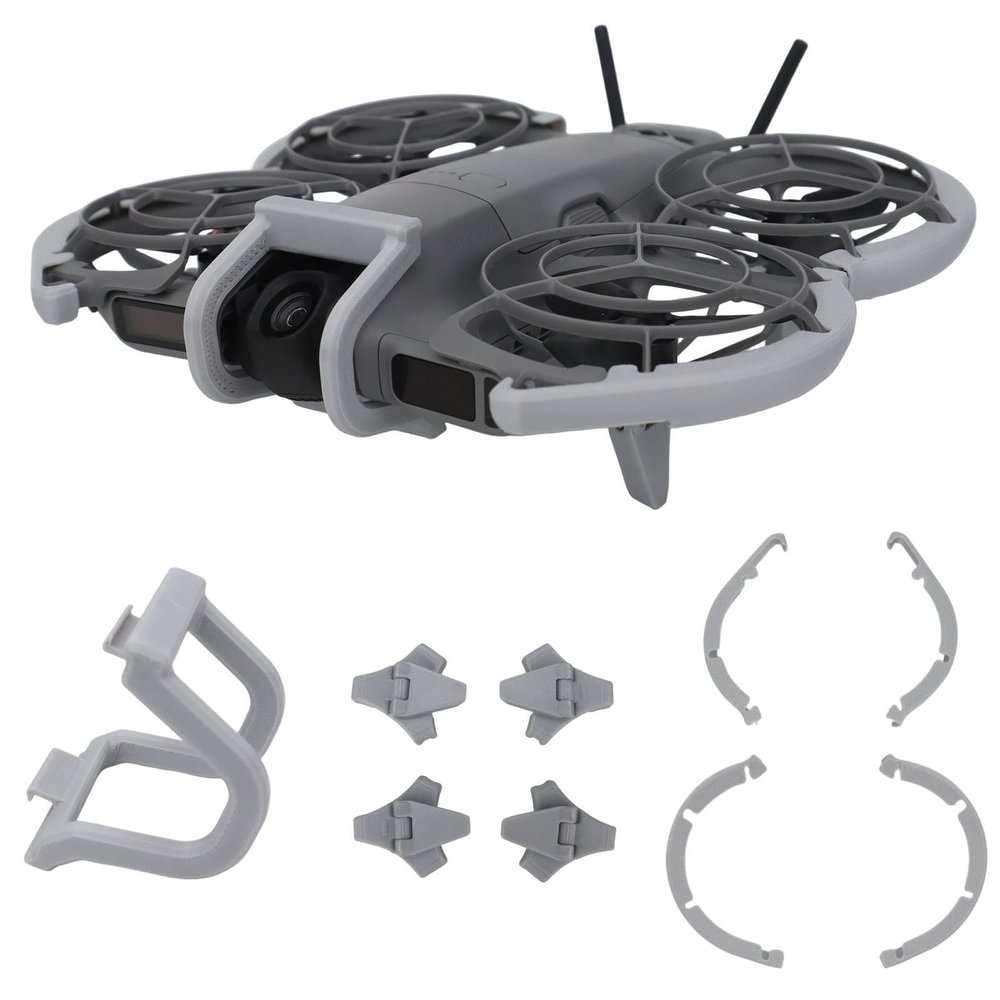 3 in 1 Anti-Collision Protection Accessories Kit for DJI Neo 2, Gimbal Bumper Guard + Propeller Guard Protector + Landing Gear for DJI Neo 2 Drone Protective Cover Accessories (Gray)