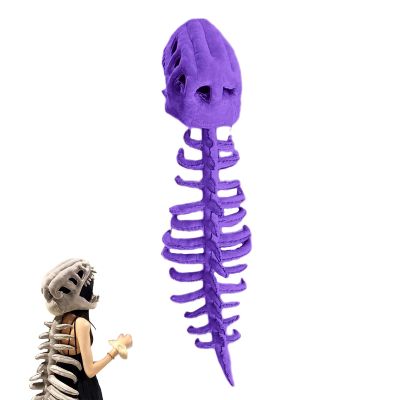 3D Dinosaur Skeleton Costume, Realistic Halloween T-Rex Outfit with Flexible Spine, Themed Cosplay Props (C-Adult Version)