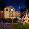 Fansafurn 9-in-1 Outdoor Playhouse with Slide & Sandbox - Natural Fir Playset for Kids Ages 3-10, Includes Play Kitchen, Growth Chart & Safety Rails view 2