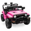 12V Kids Ride-on Truck for Ages 3-8 Toddler Electric Vehicle with Parent Remote Control, 2 Speeds & 4-Wheel Spring Suspension, Steering Wheel Music & LED Lights view 1