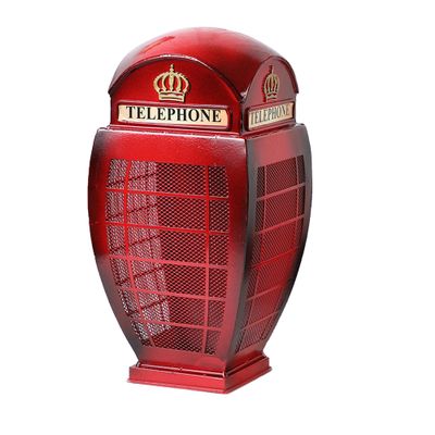 9.45in Vintage Telephone Booth Piggy Bank - Abstract Owl Shaped Money Savings Box, London Style Coin Jar Money Box for Home Decor, Unique Gift for Wizard Decor Fans, Christmas Halloween(Iron)