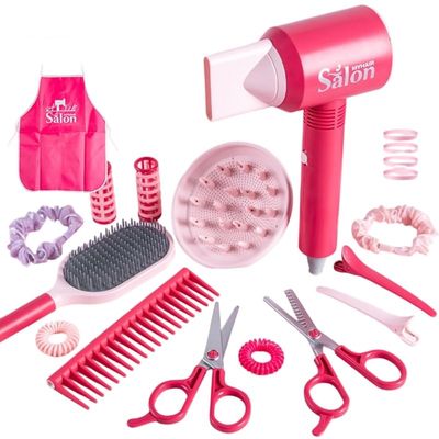 36Pieces Pretend Play Beauty Salon Toy Set for Girl with Hair Dryer and Accessories to Stimulate Creativity and Fun (A Style)