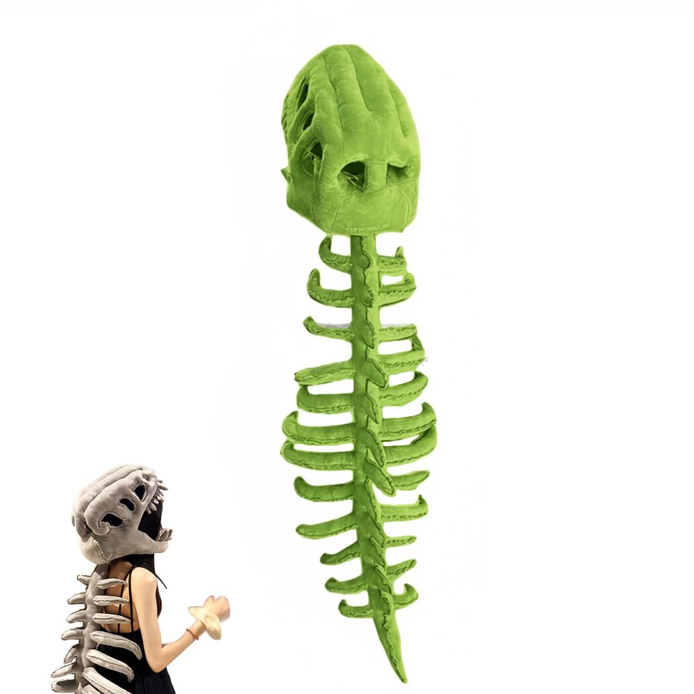 3D Dinosaur Skeleton Costume, Realistic Halloween T-Rex Outfit with Flexible Spine, Themed Cosplay Props (B-Adult Version)