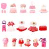 10 Sets Doll Outfits, 3 Inch/7.62cm Doll Collector's Clothing Accessories Cute Flowers Cherries Bees Dress Wear for Decoration and Display (Pink, Red) view 1
