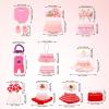 10 Sets Doll Outfits, 3 Inch/7.62cm Doll Collector's Clothing Accessories Cute Flowers Cherries Bees Dress Wear for Decoration and Display (Pink, Red) view 2