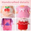 10 Sets Doll Outfits, 3 Inch/7.62cm Doll Collector's Clothing Accessories Cute Flowers Cherries Bees Dress Wear for Decoration and Display (Pink, Red) view 4