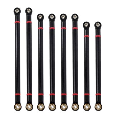 8pcs/lot Internally Threaded Aluminum Link with M3 Rod End Set 313mm Wheelbase for 1/10 RC Crawler for Axial SCX10 RGT 86100 confident(Black (D 7mm))
