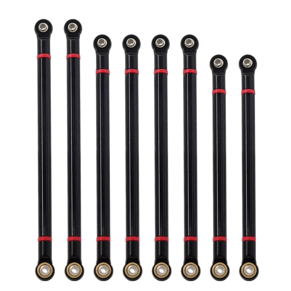 8pcs/lot Internally Threaded Aluminum Link with M3 Rod End Set 313mm Wheelbase for 1/10 RC Crawler for Axial SCX10 RGT 86100 confident(Black (D 7mm))