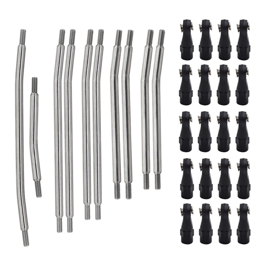313mm/324mm Stainless Steel Link Set Linkage Chassis Steering Rod Kit For 1/10 RC Crawler Car for Axial SCX10 SCX10 II 90046 confident(324MM)