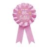 Pink It's My 85th Birthday Tinplate Badge Pin Pink Satin Fabric 85 Year Old Birthday Themed Button Pin Party Decorations Award Ribbon Badge YHEZXUN view 1