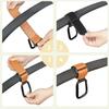1/2pcs Baby Stroller Hooks Multifunctional Leather Aluminum Alloy Hook Portable Infant Carriage Hook Stroller Accessories(Brown-1Pcs) view 3
