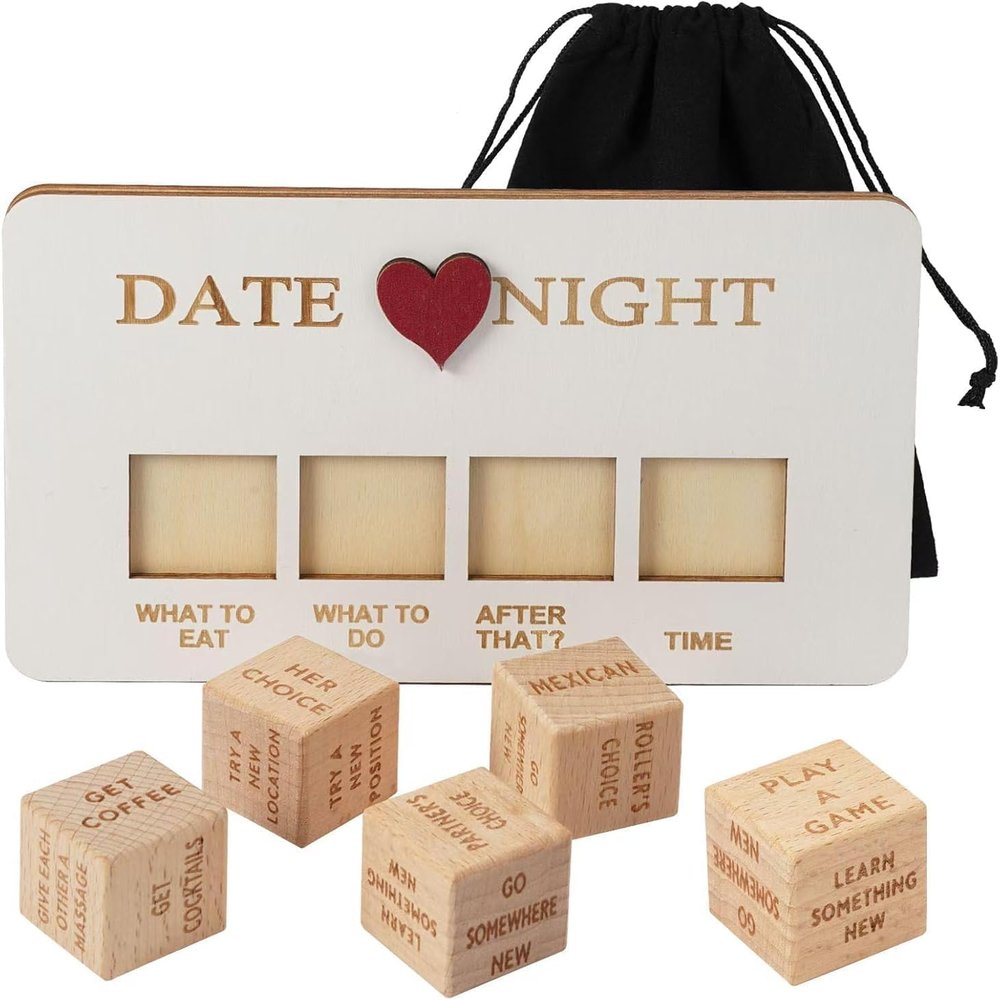 ANCAI Date Night Dice Game for Adults - Stocking Stuffers for Men, Food Decider Dice Games for Date Night Gifts Ideas, Couple for Him and Her, Valentines Day Gifts for Boyfriend (1pcs)