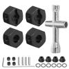 2 Sets Aluminum 12mm Hex Wheel Hubs Hex Adapter & Flanged Lock Nuts for Traxxas Mini Maxx Monster Truck 107154-1 Mini XRT 108076-1 RC Car(Black) view 4