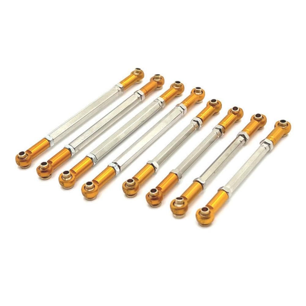Adjustable Chassis Linkage Metal Upgrade Compatible with MN Model 1/12 MN128 RC Car Parts(Yellow)