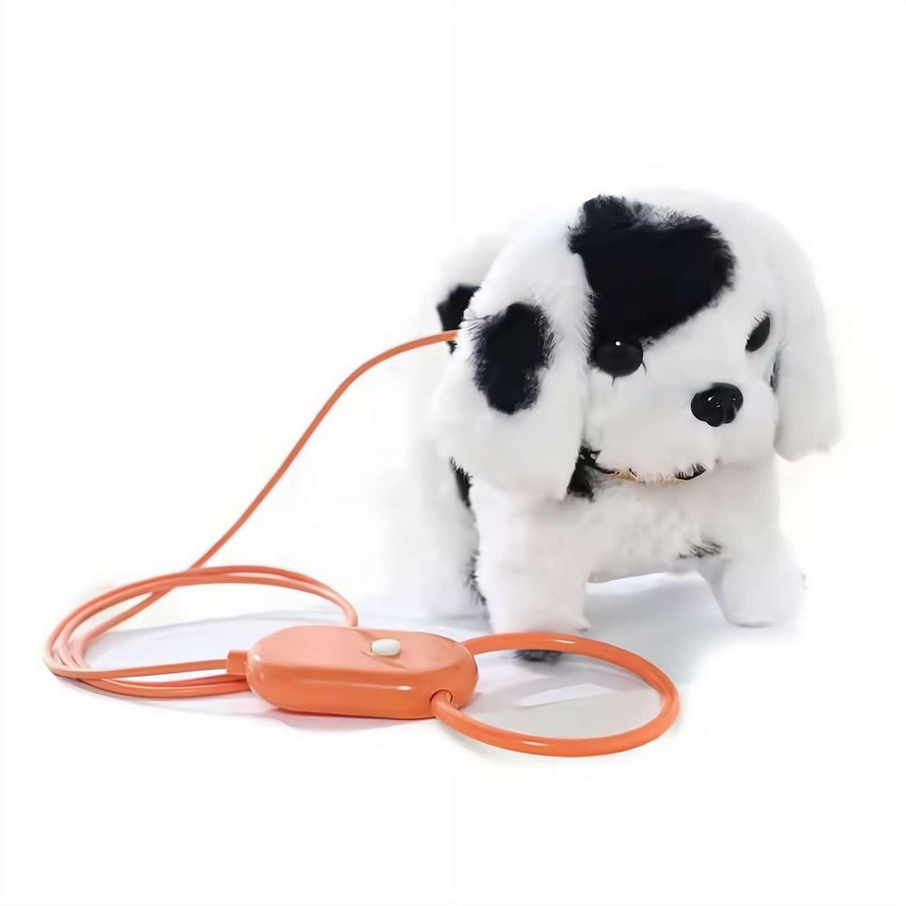 GEKUPEM Robot Dog, Walking, Barking, Tail Wagging Froplay Dog, Interactive Puppy Toys, Electric Puppy Plush Toy, for Kids Toddlers (Black)