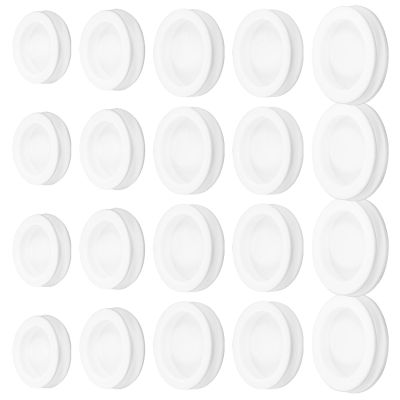 DIYEAH Universal Silicone Piggy Bank Plugs - 20pcs Money Jar Stoppers, Replacement Seal for Ceramic Coin Banks & Savings Jars, Assorted Sizes (White)