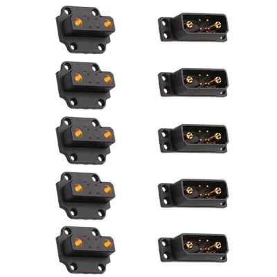 5 Pairs JX4 Servo Connectors Brass Plated Plugs Current Socket Compatible with VTOL Model Accessories for RC Turbojet Drone DIY
