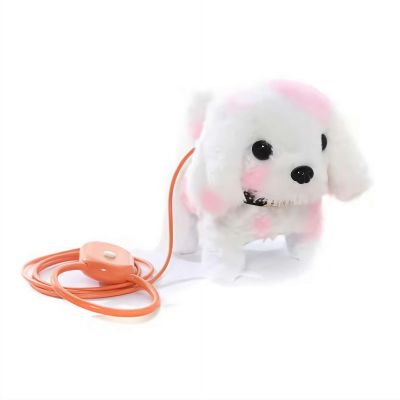 GEKUPEM Robot Dog, Walking, Barking, Tail Wagging Froplay Dog, Interactive Puppy Toys, Electric Puppy Plush Toy, for Kids Toddlers (Pink)