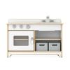 Guidecraft EdQ Kids Kitchen Stove, Sink and Oven Set - White: Wooden Kids Kitchen Playset, Pretend Play Toy w/Interactive Knobs, Faucet, Storage Shelves & Bins for Dramatic Accessories view 2