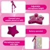 Kids Karaoke Machine with Adjustable Stand,Upgrade Kids Microphones for Singing Along with Rotational Flashing Stage Lights,Pedals Gift for 3+ Years Old Girls and Boys view 2