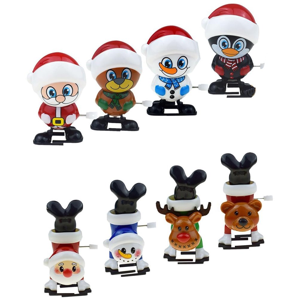 8 PCS Wind Up Christmas Stocking Stuffers,Stocking Stuffer ToysForKids,Christmas Goodie Bag Stuffers, Walking Fidgets Festive Party FavorsFiller, Christmass Party Decorations, Christmass Stockings
