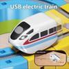 2-Pack Replacement Electric Train Cars, USB Rechargeable Add-On to Electric Train Set & Train Set Flexible Track, Not Standalone, Tracks & Cable Not Included (2PC-White) view 2