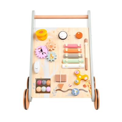 Kid Wooden Walker, Adjustable Handle Quiet Toy, Kid Walker Push Toy, Perfect for Learning, Practice Walking, Children, Boys, Girls, Indoor, Classroom, or Home, Offering Safe Support, Development