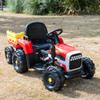 24V Powered Ride On Tractor with Trailer, 6-Wheel Electric Farm Vehicle, 2x200W Motors, Remote Control, Bluetooth Music, LED Lights, 3-Speed, Gift for Boys Girls, Red view 1