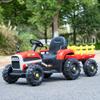 24V Powered Ride On Tractor with Trailer, 6-Wheel Electric Farm Vehicle, 2x200W Motors, Remote Control, Bluetooth Music, LED Lights, 3-Speed, Gift for Boys Girls, Red view 3