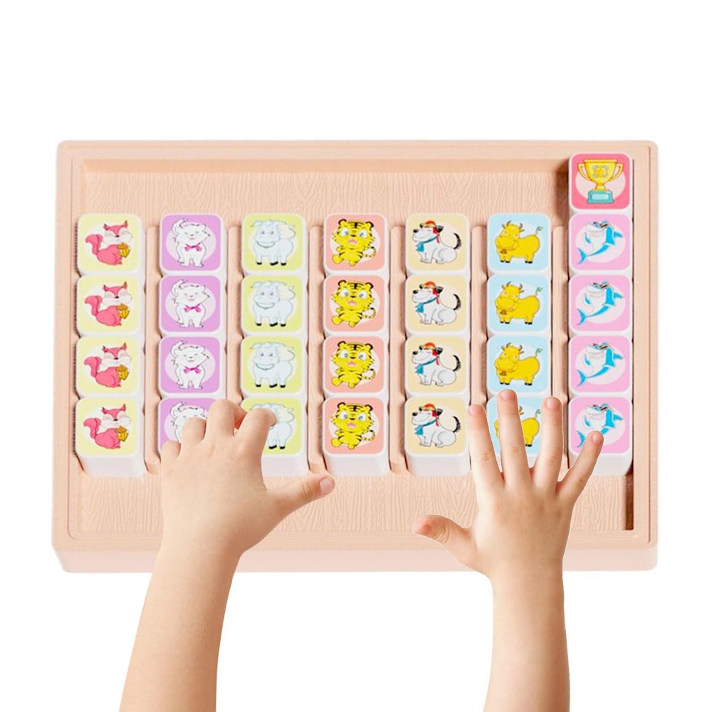Genrico Matching Game | Two Player Table Color Sorting Animals - Kids Over 4 Years Preschool Home Classroom Travel School