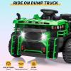24V Kids Ride On Dump Truck with R/C, 2 Seater Electric Car - 2WD/4WD Powerful Motors, 4.4 Mph, Electric Dump Bed & Shovel, EVA Tires, Music Player, Soft Start, 19" Spacious Seat (Green) view 3