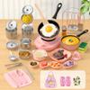Gotoofun Kids Cooking Set Real for Ages 8-12, Real Montessori Mini Kitchen Tools with Stove Burner & Safe Knife, Easy Educational Cooking Toys for Boys & Girls Beginner  Pink view 1