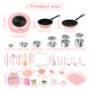 Gotoofun Kids Cooking Set Real for Ages 8-12, Real Montessori Mini Kitchen Tools with Stove Burner & Safe Knife, Easy Educational Cooking Toys for Boys & Girls Beginner  Pink view 3