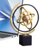 Rotating Globe For Desk - Modern Abstract Art Decor, Metal Globe Ornament Sculpture, Contemporary Home Desk Display | Globes Decor, For Living Room Study Room Office Desks TV Cabinet view 1