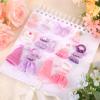 10 Sets 3in/7.5-8cm Doll Clothes Outfits, Including Tiny Tops Skirts Pants Hats Scarfs Wings Small Doll Fashion Accessories Mini Baby Costume for Display & Decoration (Pink, Purple) view 3
