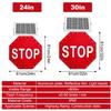 24in Solar Powered LED Flashing Stop Sign for Crossroads, Construction, Mountain & Main Roads - Safety Traffic Sign, 1 Piece view 2