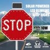 24-Inch Solar-Powered LED Flashing Stop Sign - Durable Aluminum Octagon for Enhanced Road Traffic Control and Safety view 2