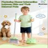 Toddler Cleaning Toy Set-28'' Kids Mini Broom with Dustpan & Mop, Toddler Household Helper, Parent-Child Interactive Play Cleaning Tool, Cute Cartoon Design, Small Safe Corner Broom (Green) view 4