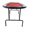 lafengyan 73 Inch Foldable Oval Poker Table for 8 Players  Red Wood Gaming Table with Vinyl Padded Rails, 8 Cup Holders & Stainless Steel Legs view 2