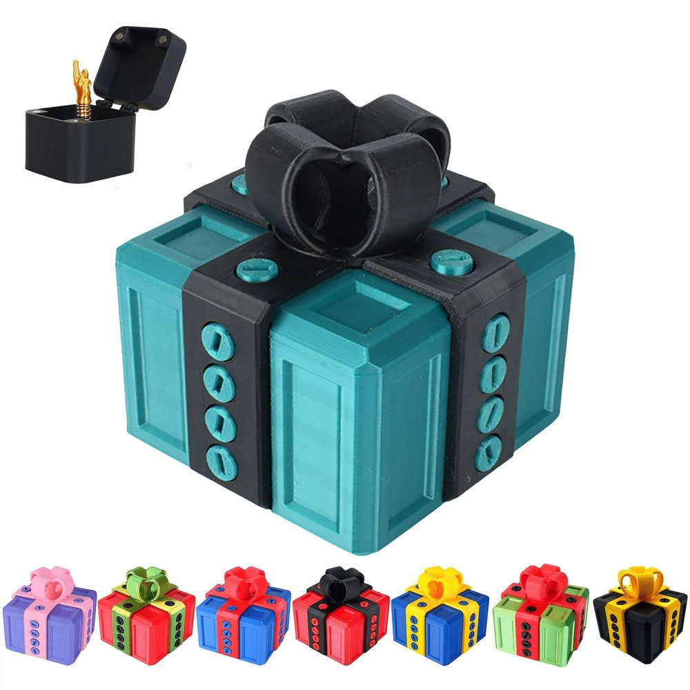 1/3/4 Packs The Annoying Present with Middle Finger Prank Box Annoying Gift Funny Surprise for Adults Hilarious for Men & Women Party Christmas (1Pack F-A, One Size)
